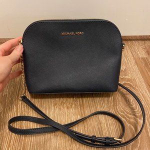 Michael Kors Navy Crossbody Dome Bag Saffiano Leather Cindy